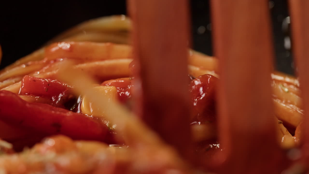 Stirring Pasta with Vegetables
