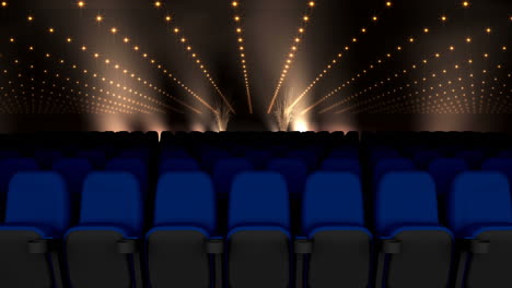 asientos de cine con luces negras y doradas video