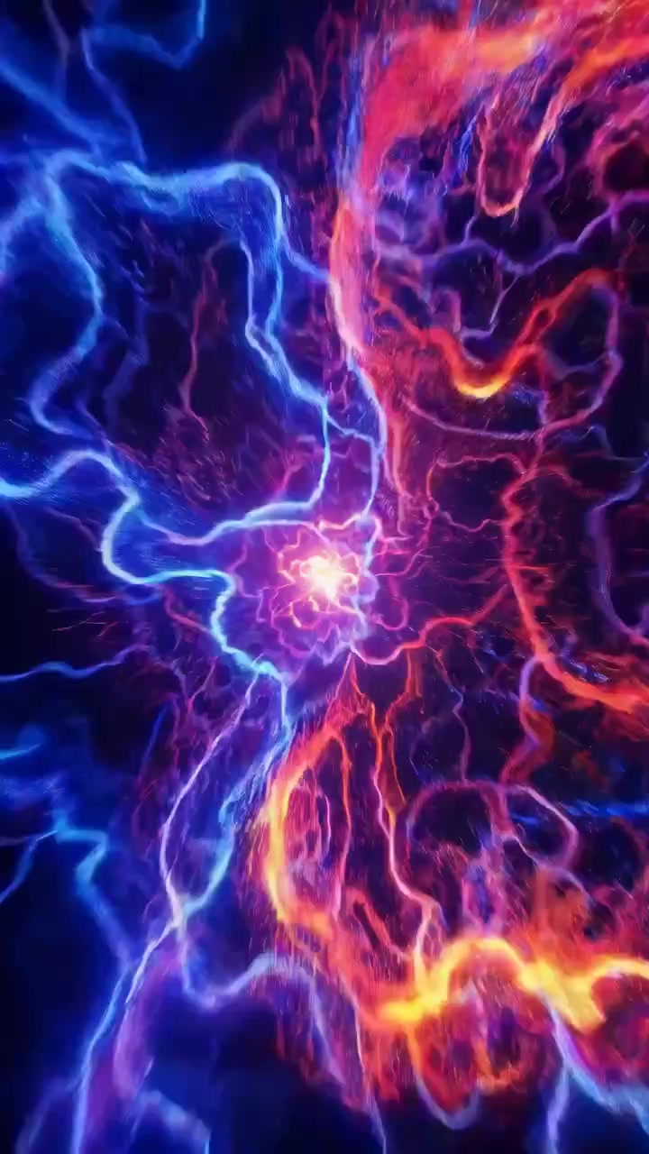Vortice di energia dinamico e colorato con luce pulsante