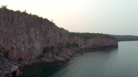 aerial view of palisade head huge cliffs located in lake superior minnesota north shore, landscape worth to travel