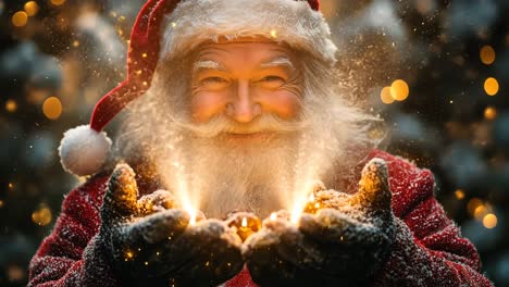 jolly figure in santa costume spreading festive magic during winter season