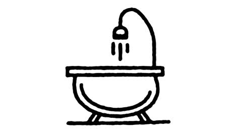 bath attendant hand draw line icon animation