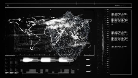 animación del escudo de seguridad en línea sobre el procesamiento de datos en la pantalla