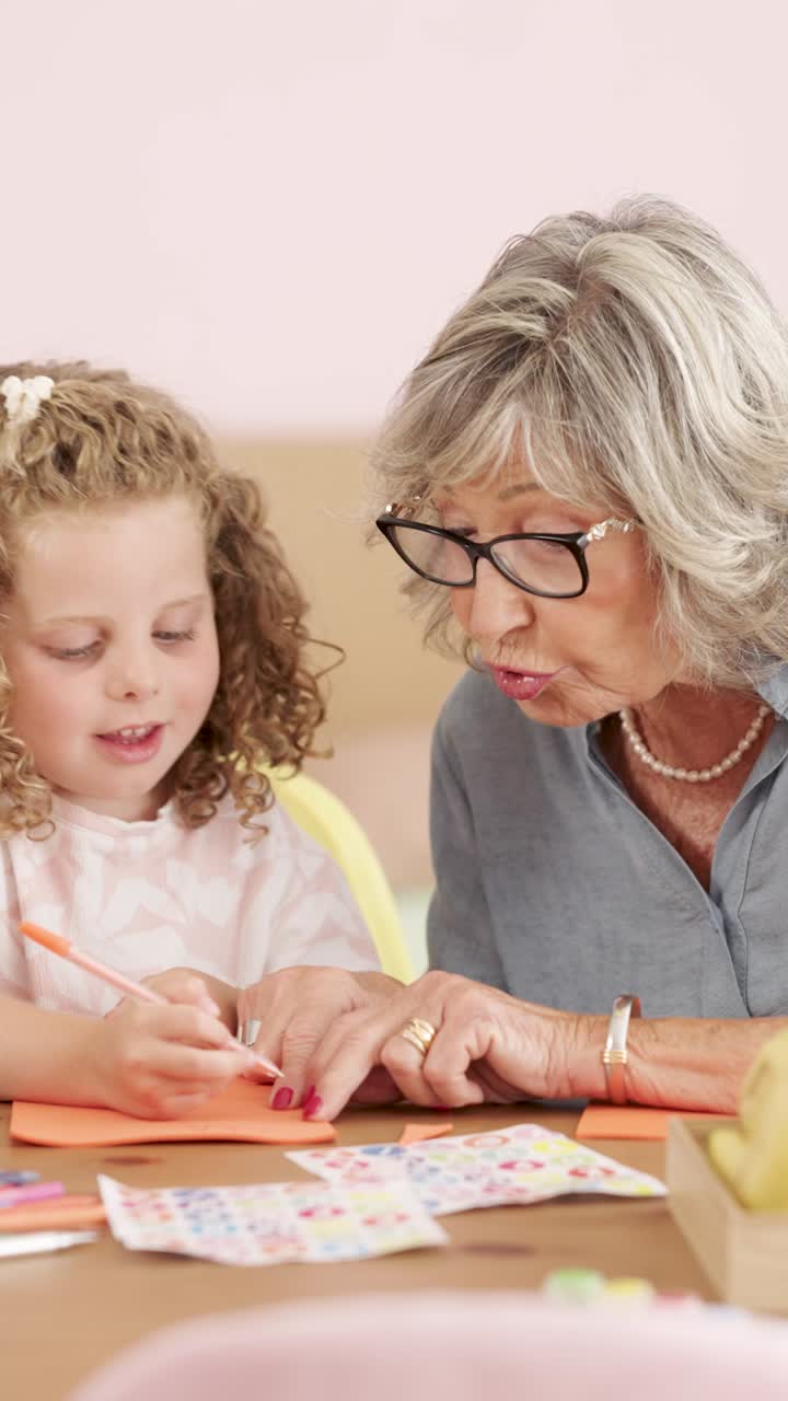 Grandmother and Grandchild Doing Arts and Crafts