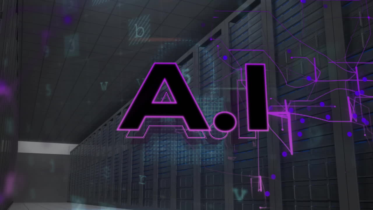 animación de un texto y procesamiento de datos a través de servidores informáticos