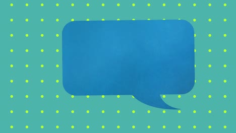 animation of comic speech bubble over yellow dots