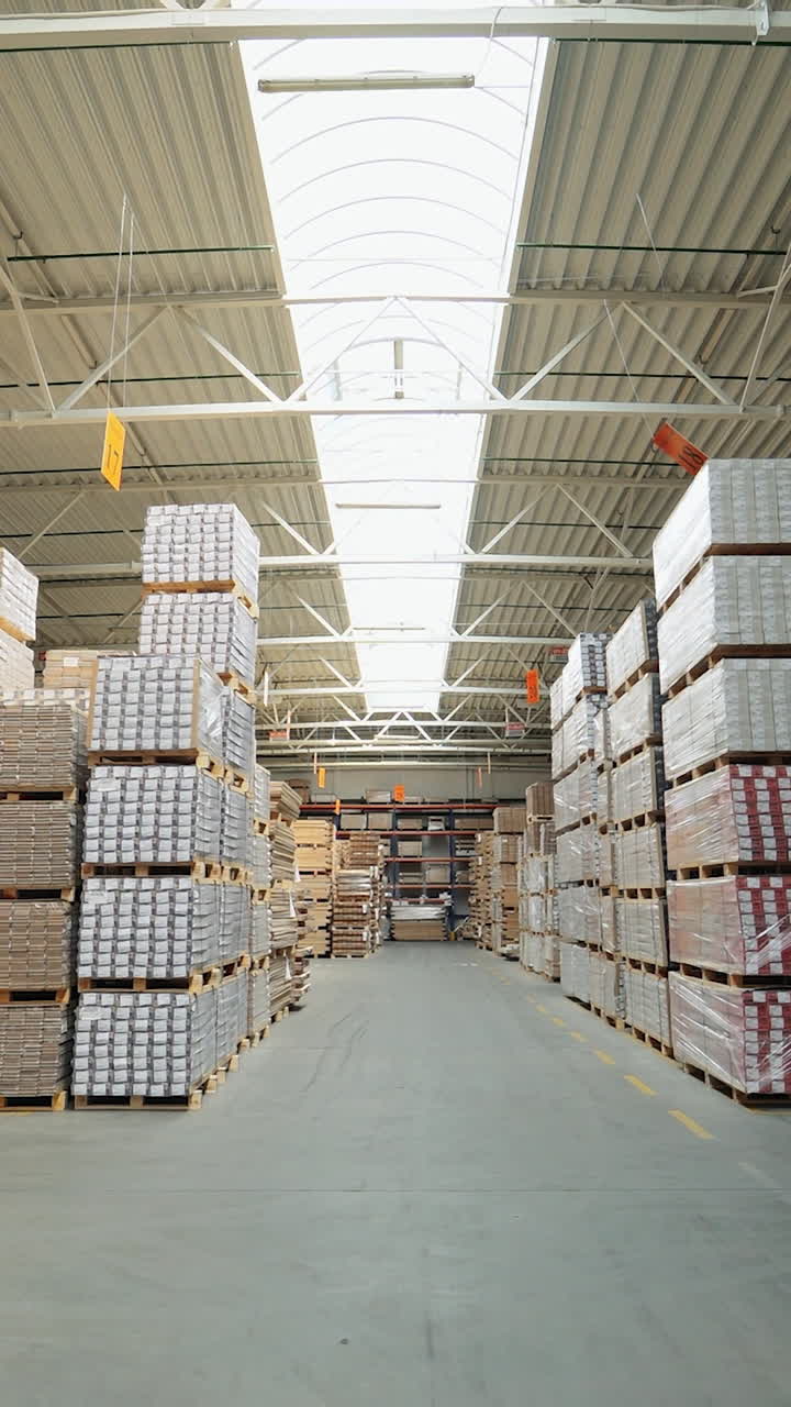 Factory for the production of parquet board. Modern industrial factory Vertical video