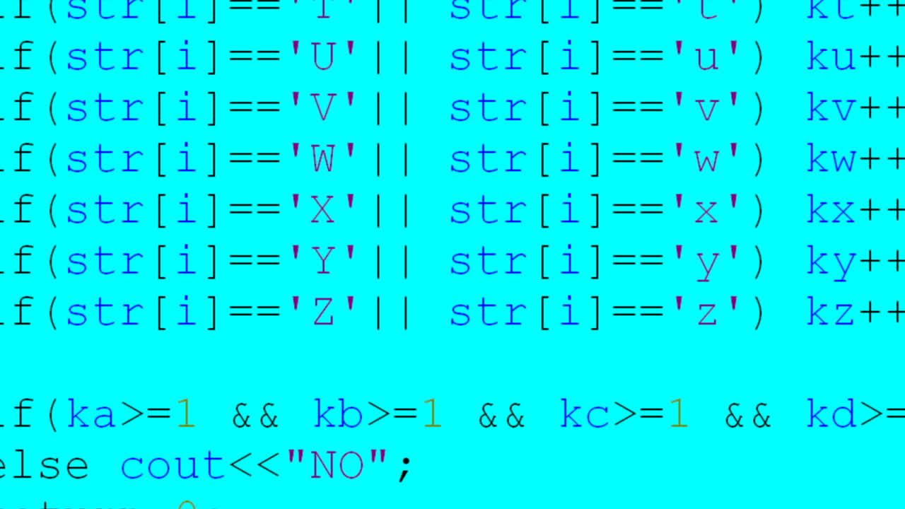 Source code on the monitor screen. Source code