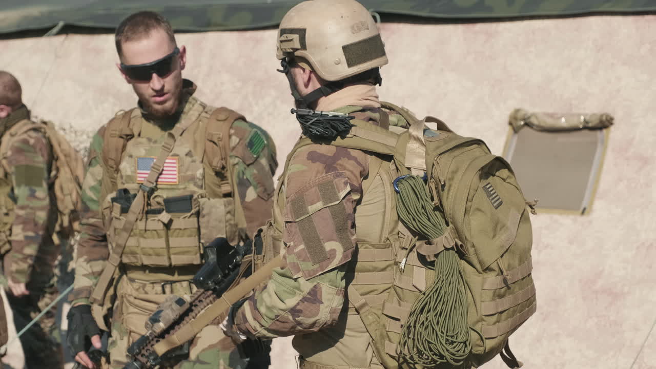 Intelligence Agents In Camouflage Uniform