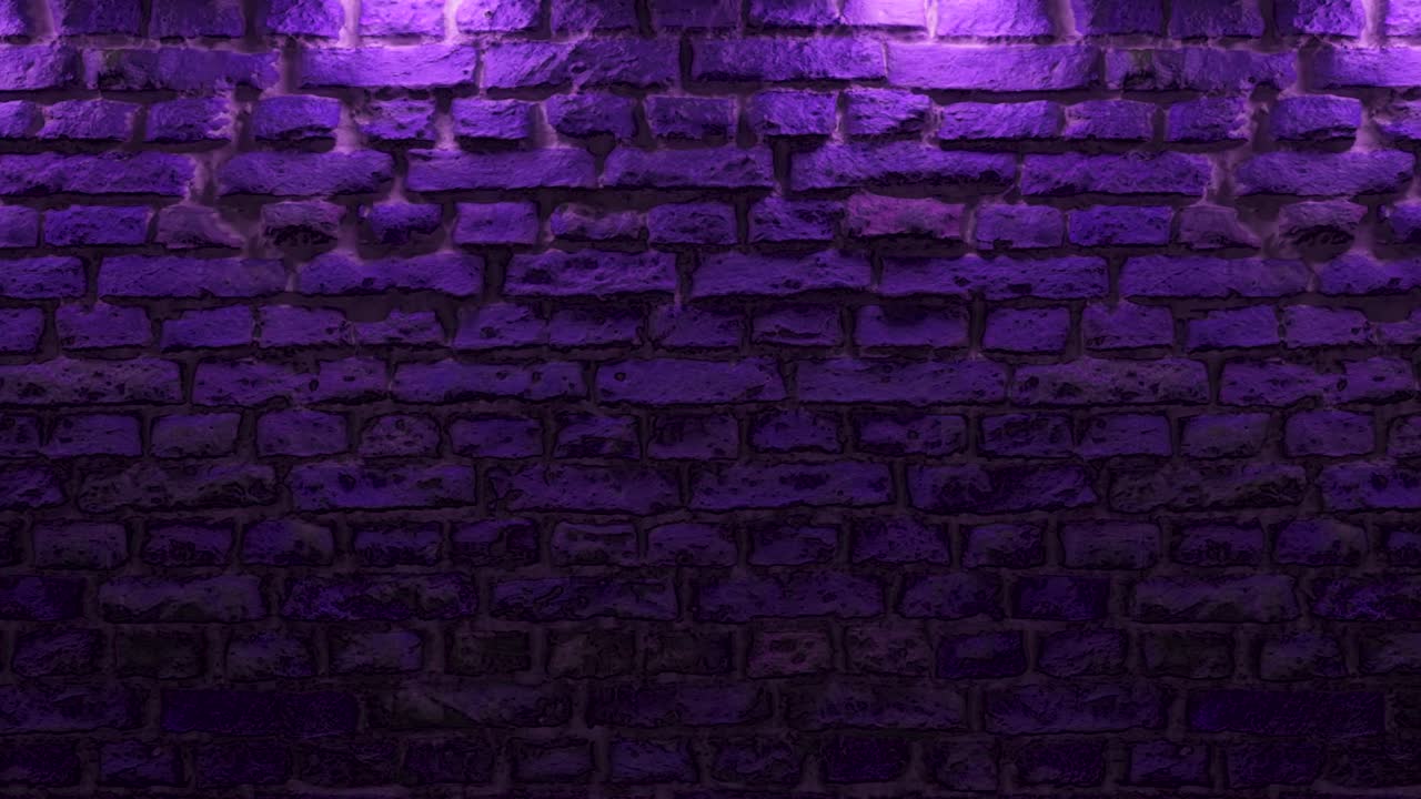 pared de ladrillo vacío con luz de neón, espacio de copia. efecto de luz en un fondo de pared de ladro. espectro de luz moderno. fondo vacío. renderización de bucle 3d sin costuras.