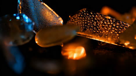 crystalline water drops in the light
