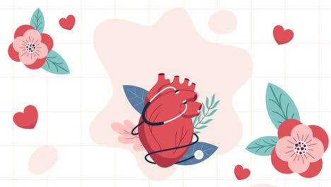 an animation of flat background for world heart day awareness