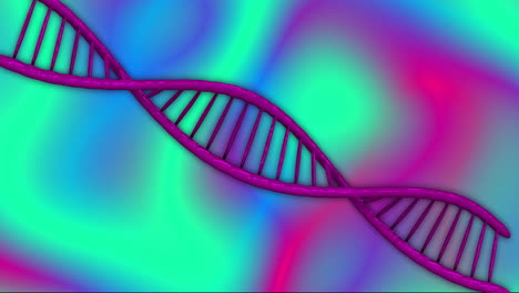 dna strand over colorful, abstract background animation