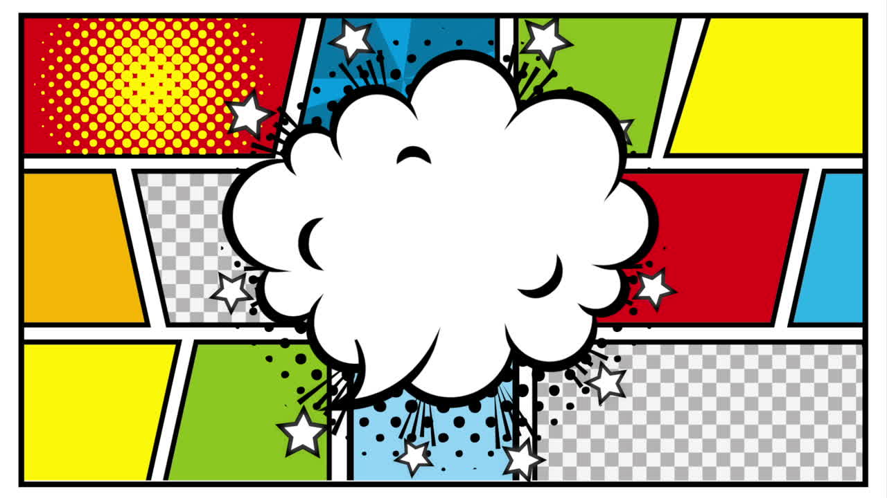 expresión en la nube animación de estilo pop art