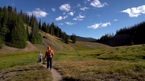 hiking at the rocky mountain national park in slow motion