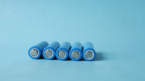 blue cylindrical batteries
