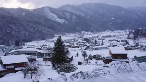 snow covered landscape in hida mountains in gifu japan