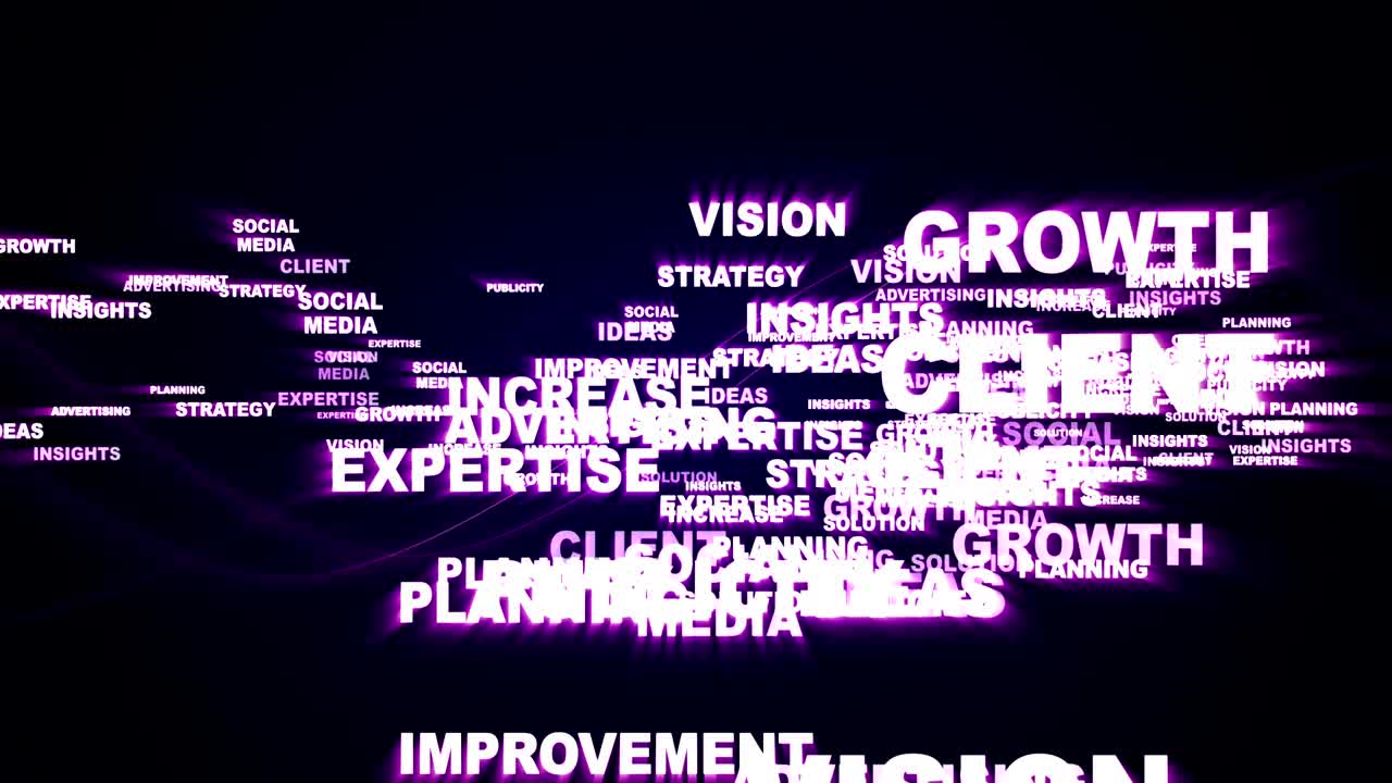 animación de palabras clave de marketing,