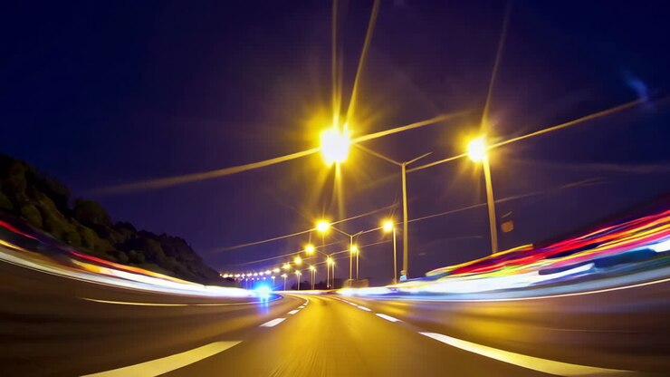 Guida notturna in autostrada