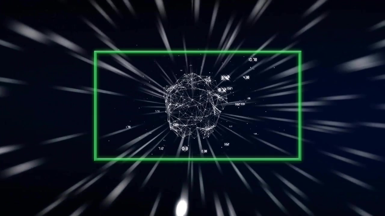 Green boundary appearing initiating wireframe sphere forming, pulsing mapping flow, dissolving mesh