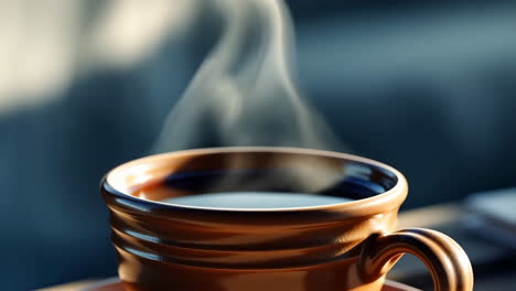 steaming hot cup of coffee