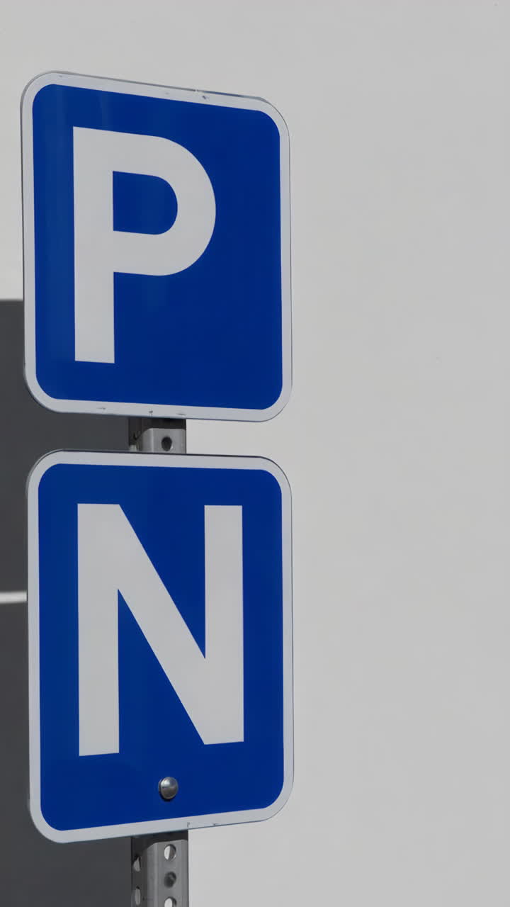 Blue P and N Parking Signs