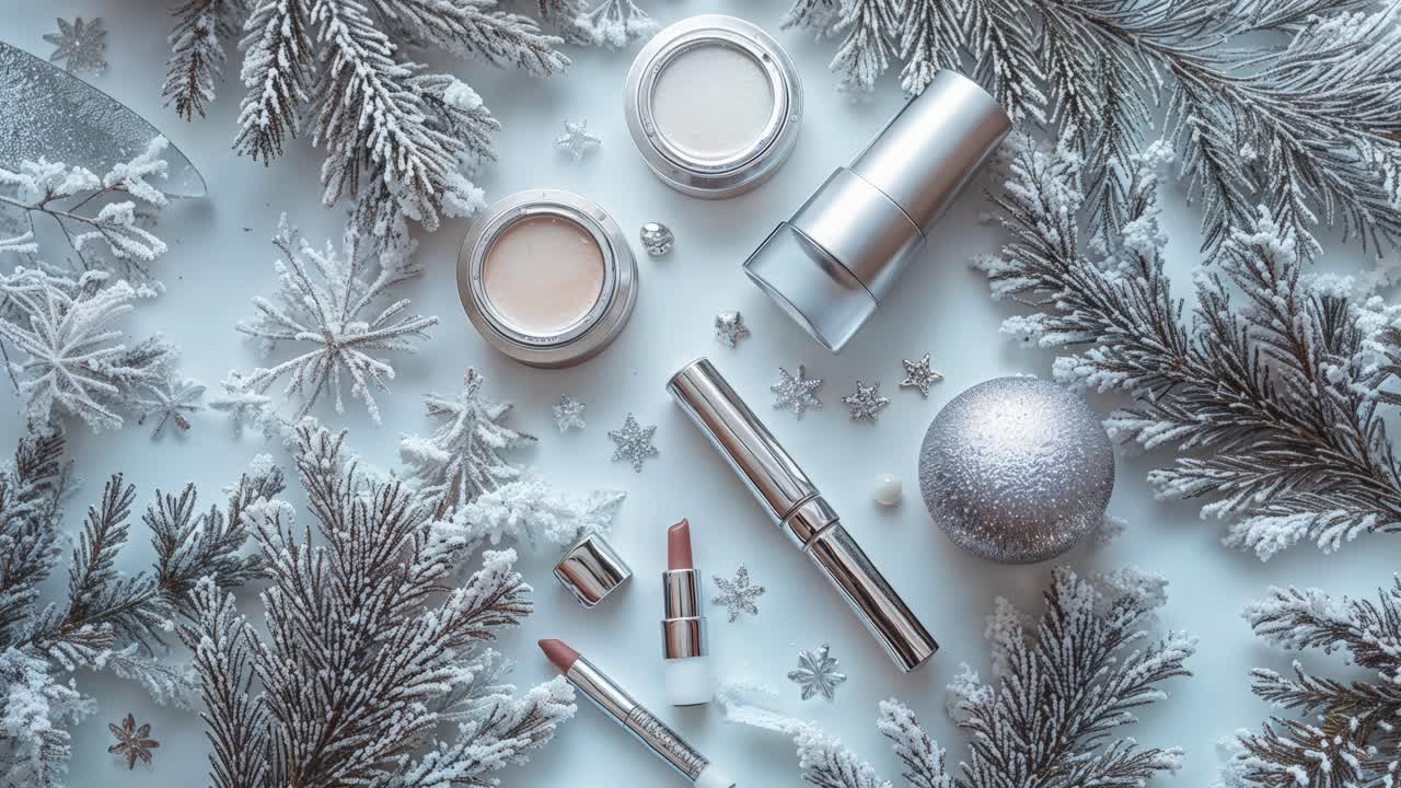 겨울 메이크업 및 피부 관리 크리스마스 플래트 레이