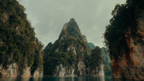 serene mountain scenery over a lake in thailand