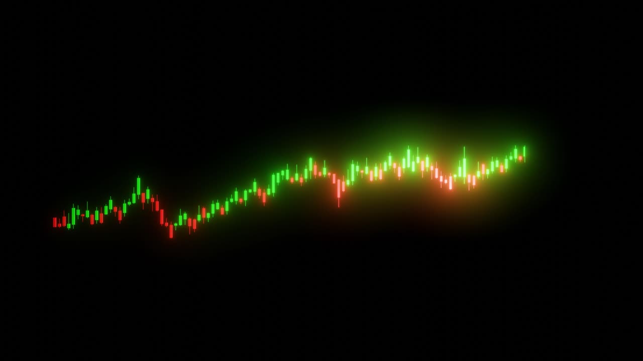 Stock market data chart rising up