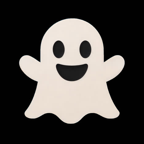 friendly ghost animation isolated asset, transparent 4k video, alpha channel, prores 4444
