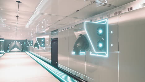 diseño interior futurista de un corredor moderno con características brillantes