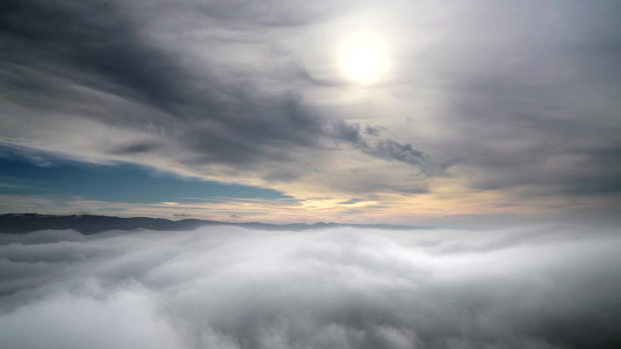 Time Lapse of Thick Clouds Moving Over Mountain Landscape