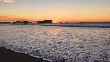 bandon beach at the oregon coast usa peaceful serene landscape seascape with wave rolling in