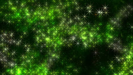 estrellas de moda voladoras al azar y brillos en la galaxia oscura