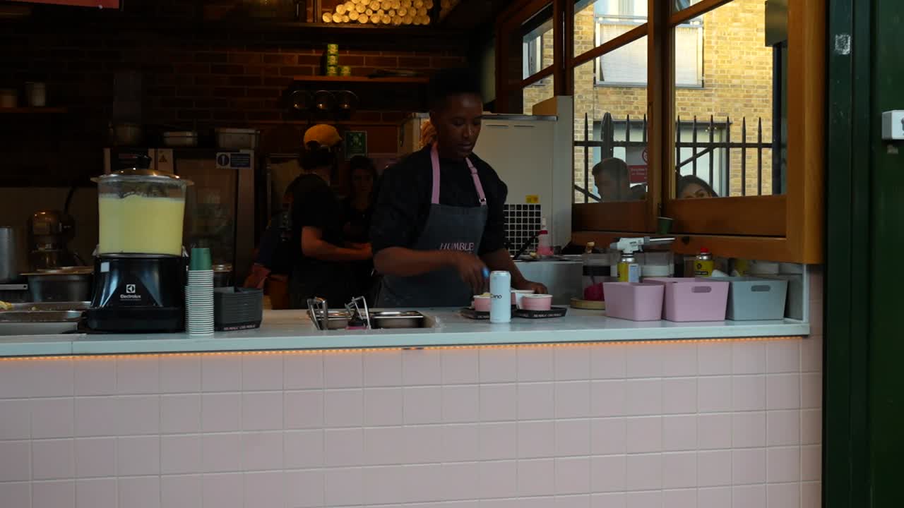 Busy Food Stall in London Market