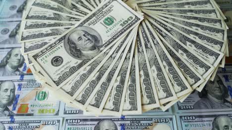 fan of hundred dollar bills