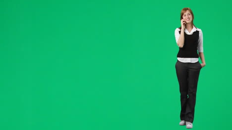 Green-Screen-Footage-of-a-woman-on-the-phone