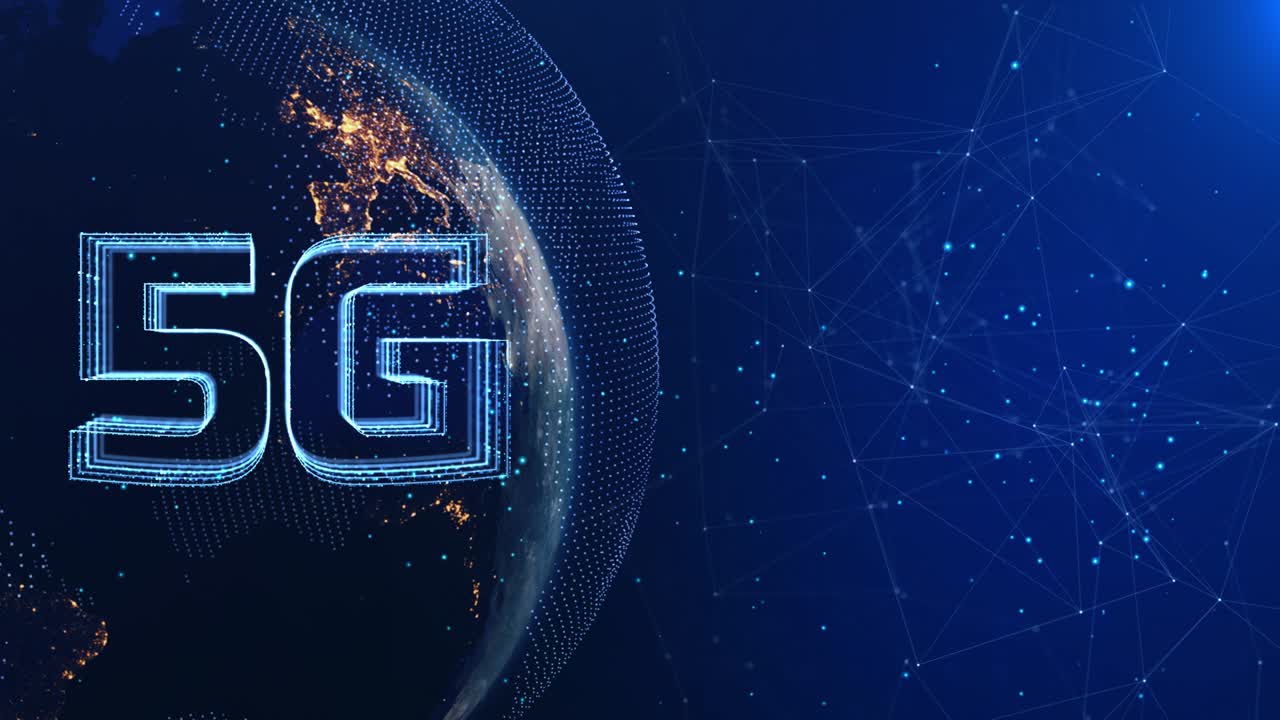 connessione internet ad alta velocità 5g dell'internet delle cose iot night globe network loop,