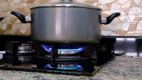 The-kitchen-gas-stove-and-one-burner-are-on-fire-with-the-use-of-the-gas