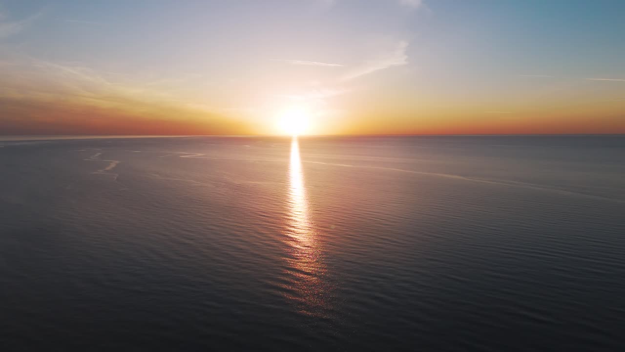 Aerial View of the Baltic Sea at Sunset, Jurkalne, Latvia