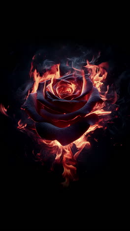 the fiery rose an enduring symbol of passion and striking beauty amid dark surroundings