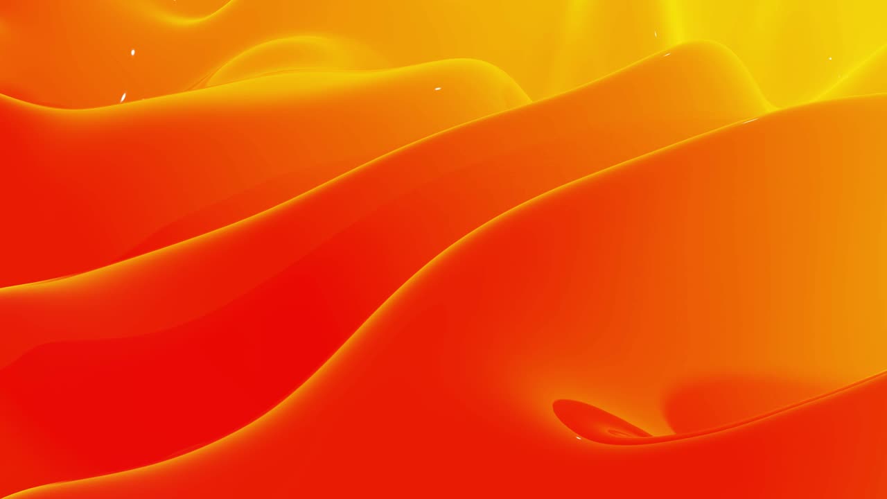 Stylish abstract looped background, changing surface of soft translucent material like peach jelly. Creative soft bright 3d bg with inner glow for festive events 4k. Red orange yellow gradient.