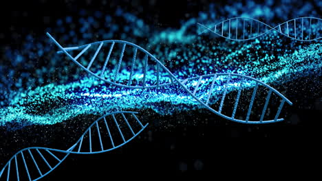 animation of spots moving over dna strand