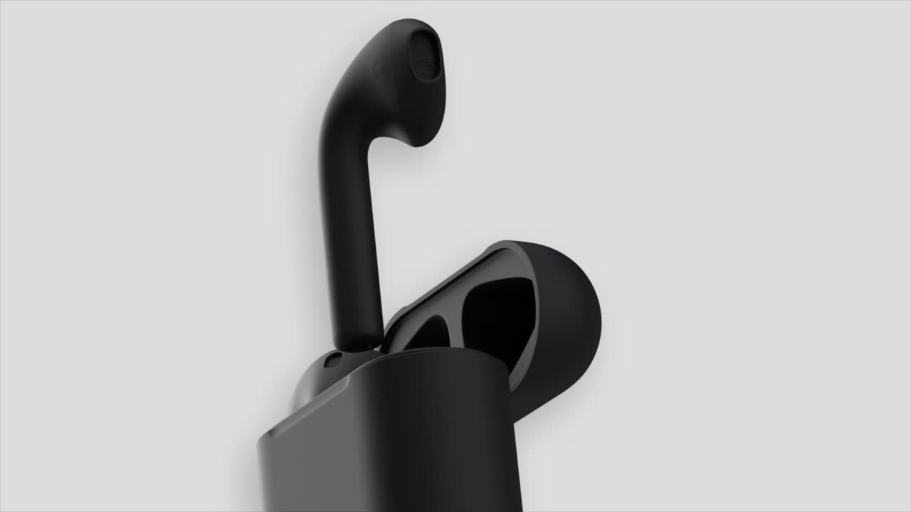 Black Wireless Earbuds Charging Case
