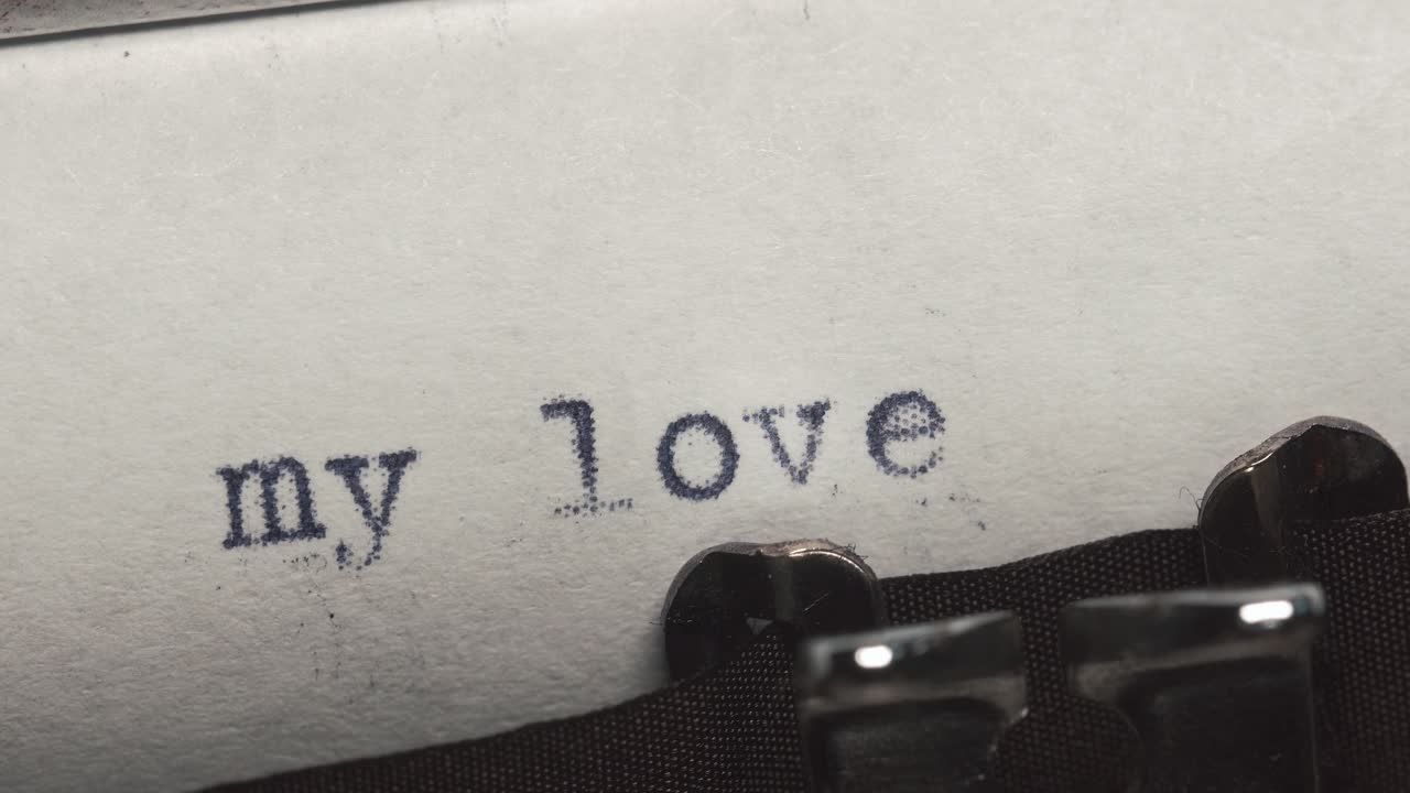 My love text on a typewriter