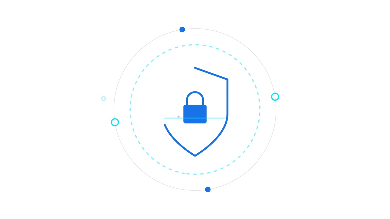 Animated Shield Icon Forming Around a Padlock Symbol