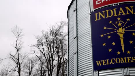 Indiana-Welcomes-You-sign-at-an-Indiana-rest-area-with-gimbal-video-panning-left-to-right-close-up