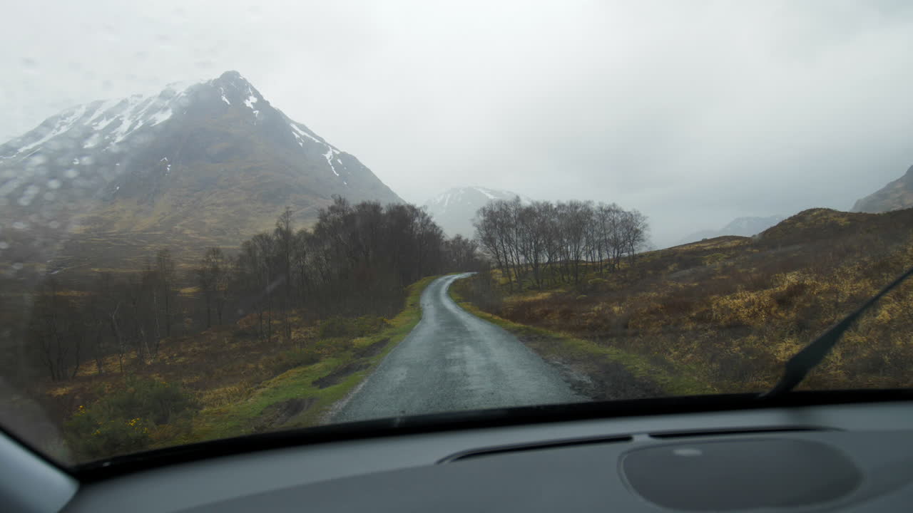 Driving on Road in Scotland