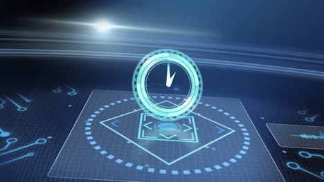 animación de relojes, procesamiento de datos y placas de circuitos informáticos.
