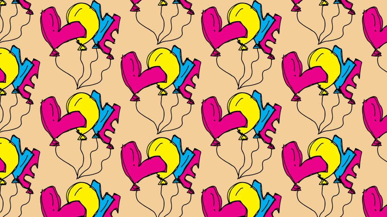 kids drawing pop art seamless background with theme of love